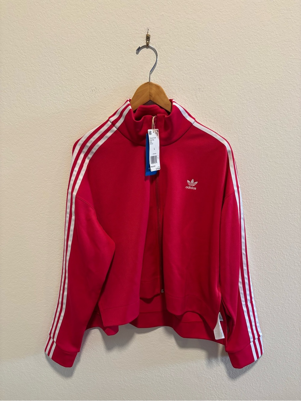 NWT Adidas Women's Originals Adicolor Firebird Track Top - Cropped - Energy Pink